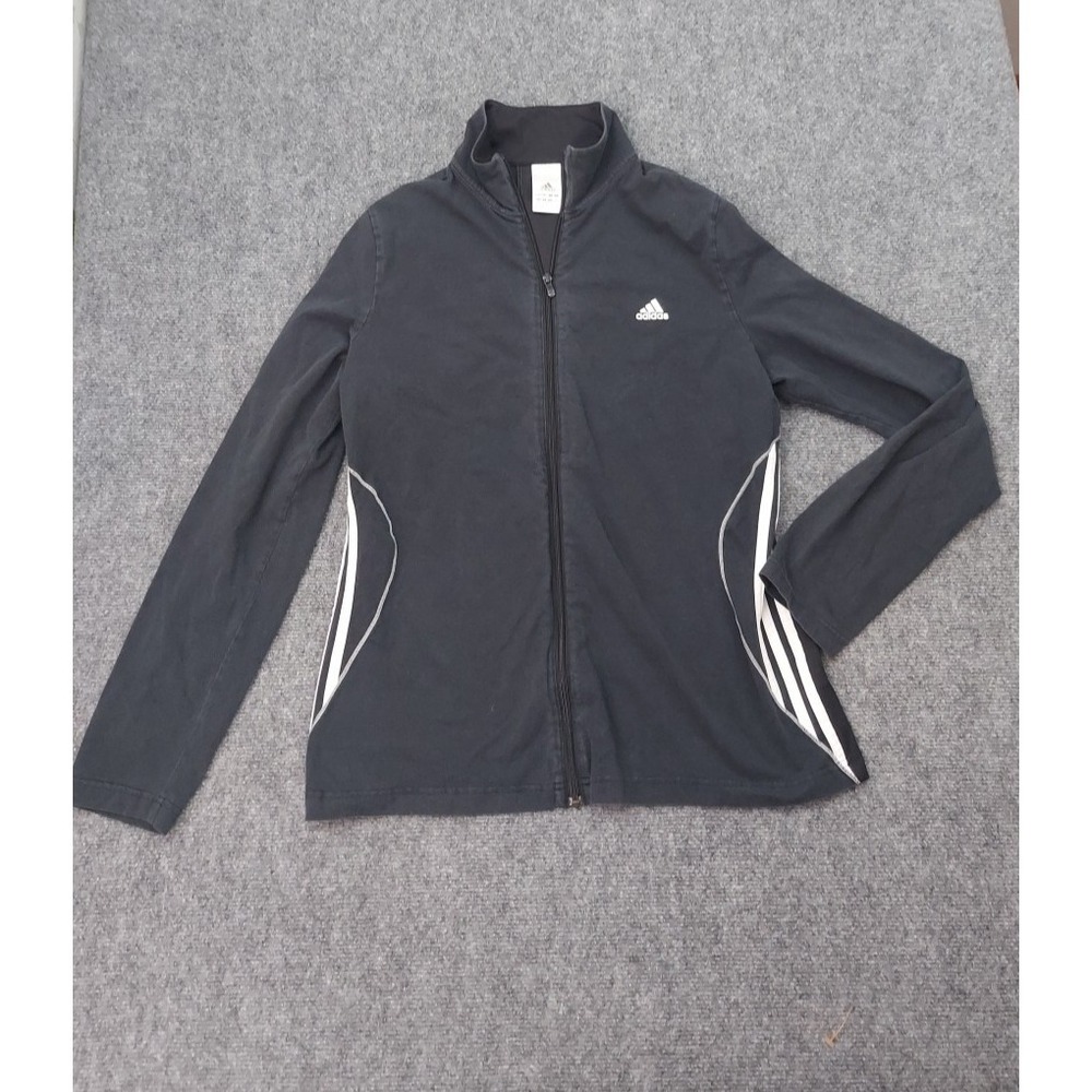 Adidas Jacket Womens Extra Large Gray Athletic Full Zip Running Track‎ Cotton
